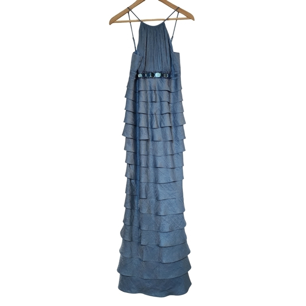 Adrianna Papell Elegant Blue Tiered Formal Dress Size 4